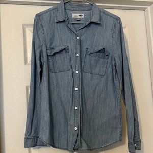 Women's Old Navy Blue Button-up Long Sleeve